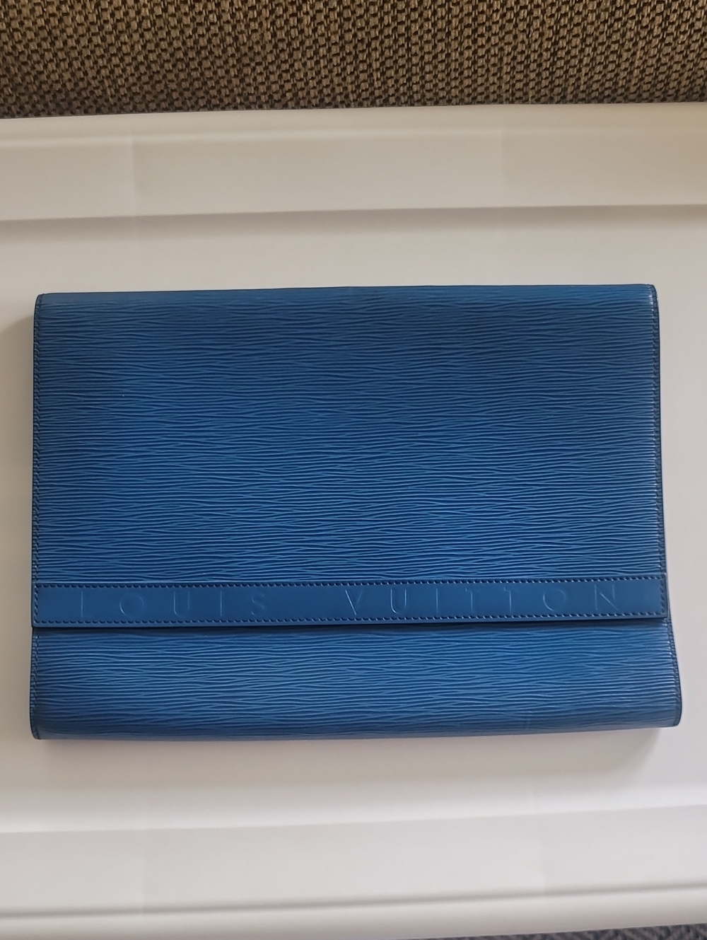 Vintage Louis Vuitton Lena Clutch  Toledo Blue Epi Document Holder